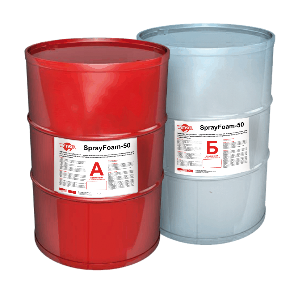 картинка Напыляемая двухкомпонентная пена (ППУ) Wetisol SprayFoam-50 картинка Напыляемая двухкомпонентная пена (ППУ) Wetisol SprayFoam-50